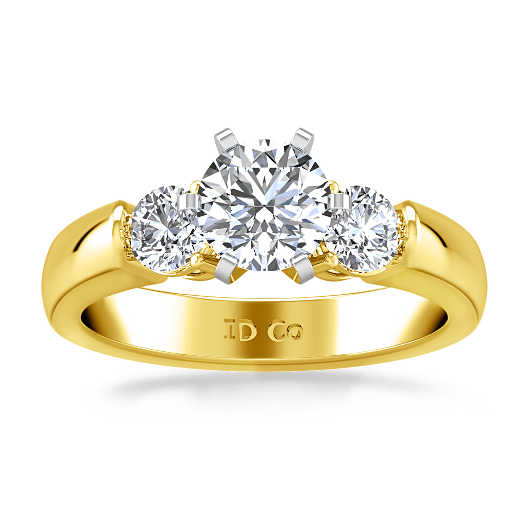 Three Stone Diamond Engagement Ring Justine 14K Yellow Gold engagement rings imaginediamonds 