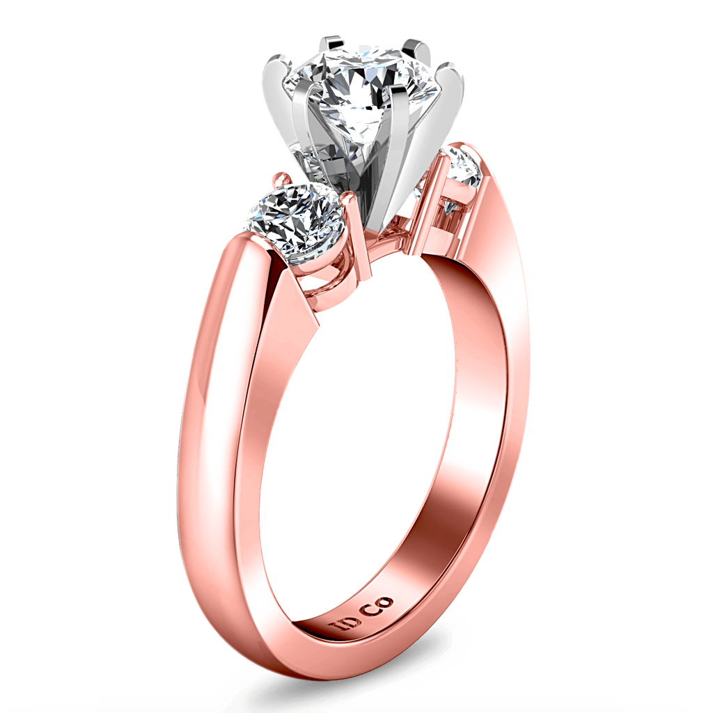 Three Stone Diamond EngagementRing Justine 14K Rose Gold engagement rings imaginediamonds 