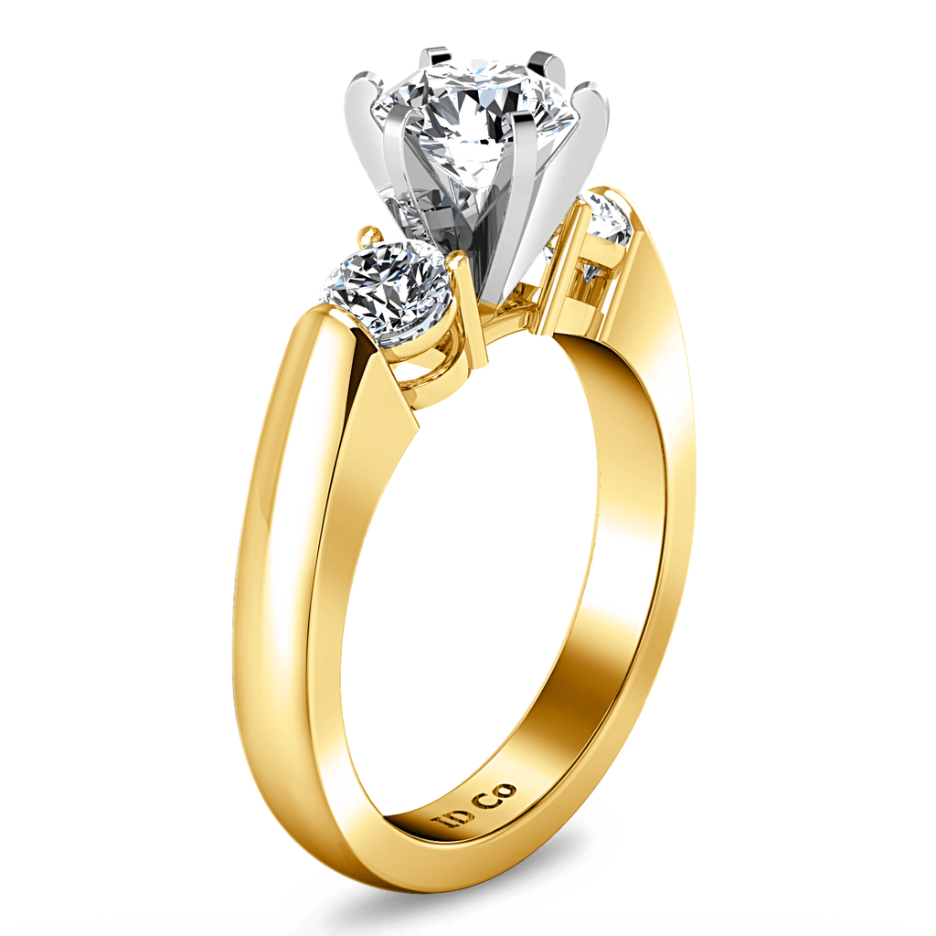 Three Stone Diamond Engagement Ring Justine 14K Yellow Gold engagement rings imaginediamonds 
