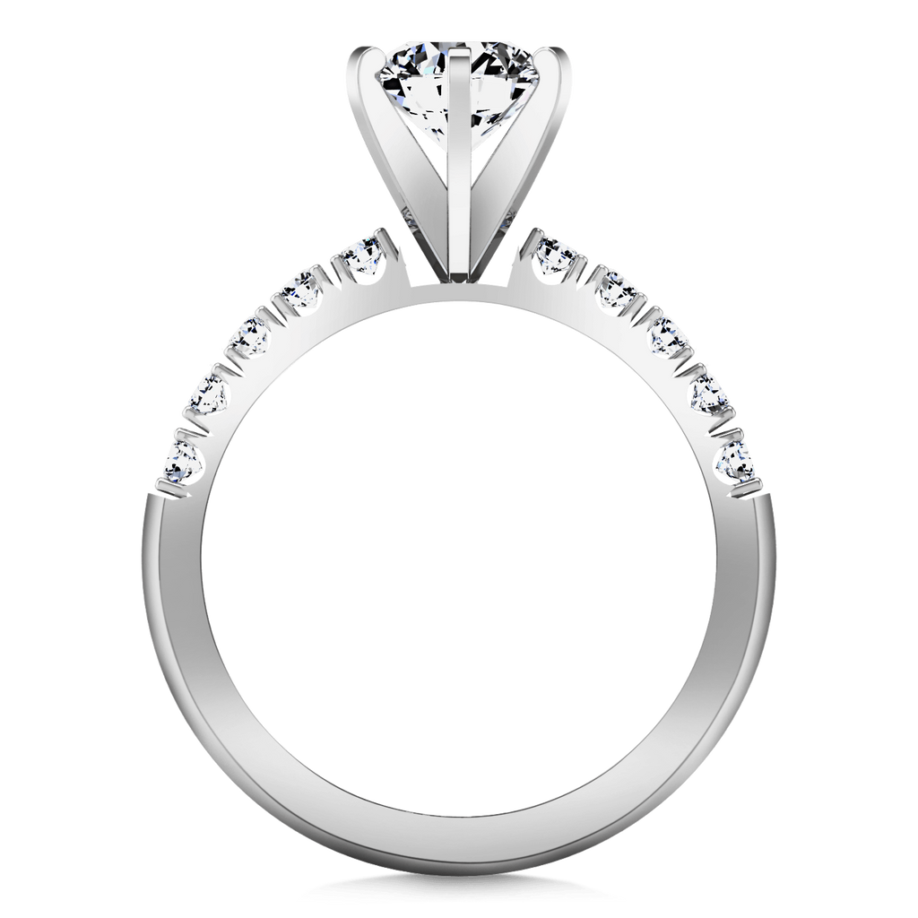 Round Diamond Pave Engagement Ring Grace 14K White Gold engagement rings imaginediamonds 