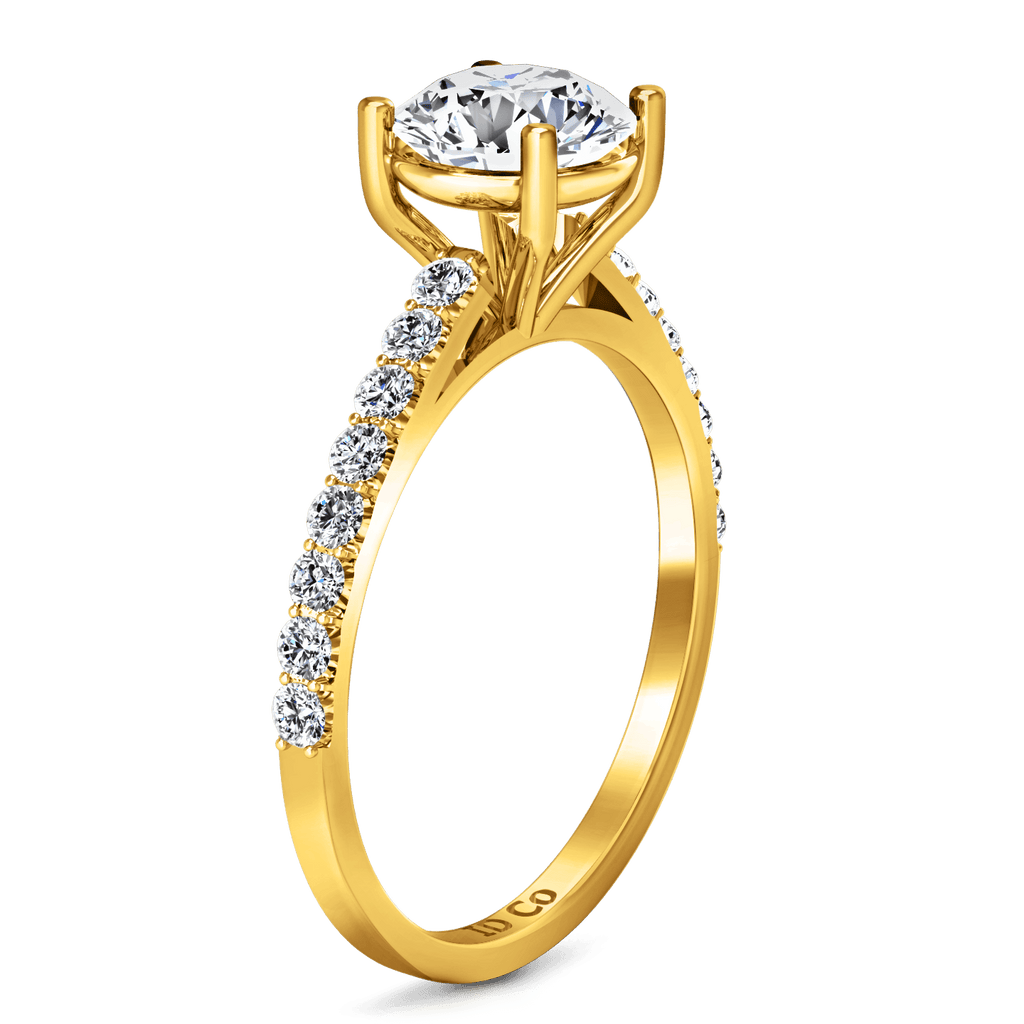 Pave Diamond EngagementRing Yvette 14K Yellow Gold engagement rings imaginediamonds 