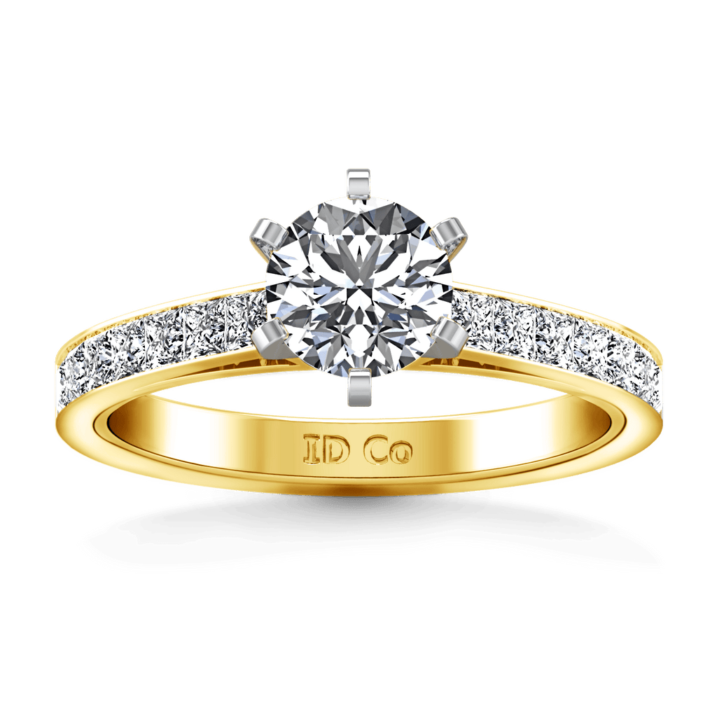 Pave Diamond EngagementRing Calla 14K Yellow Gold engagement rings imaginediamonds 