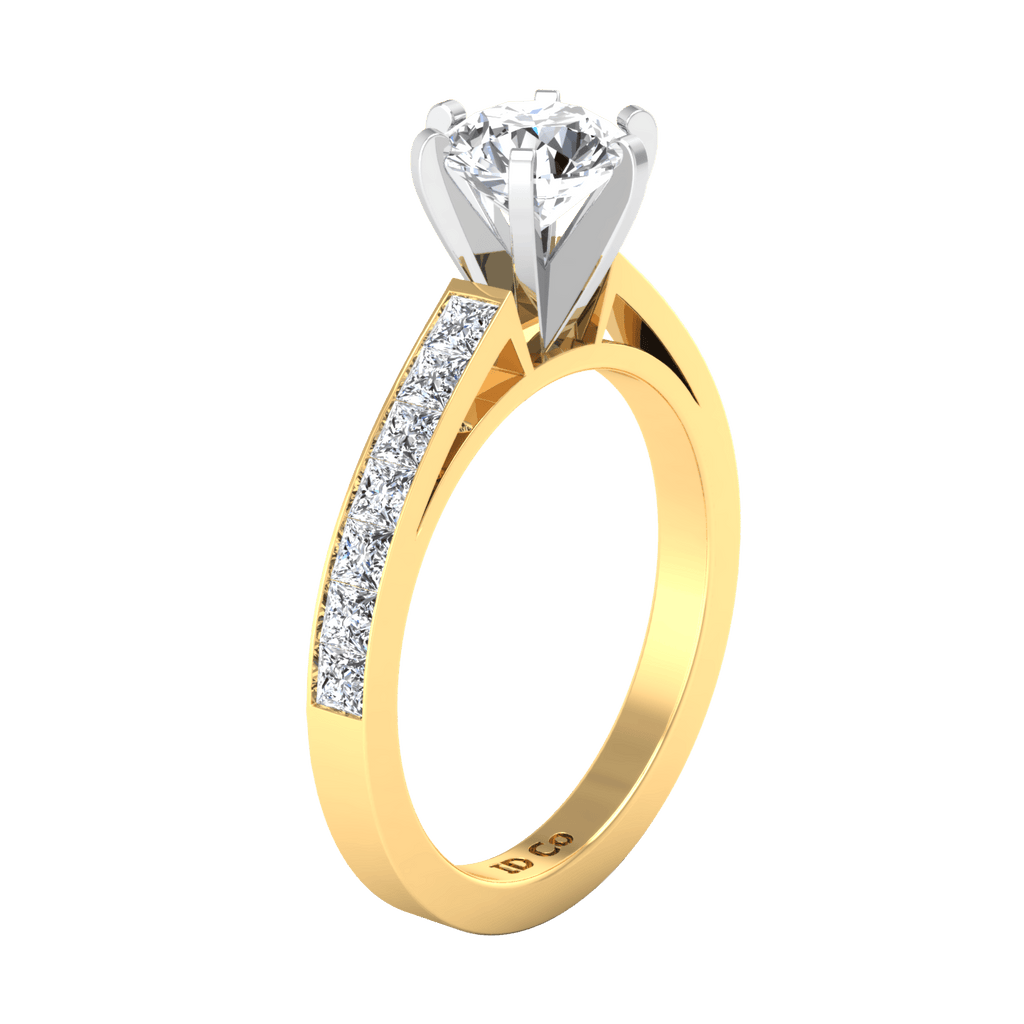 Pave Diamond EngagementRing Calla 14K Yellow Gold engagement rings imaginediamonds 