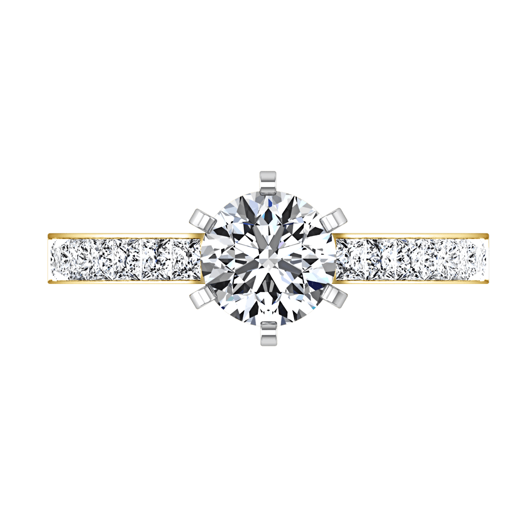 Pave Diamond EngagementRing Calla 14K Yellow Gold engagement rings imaginediamonds 