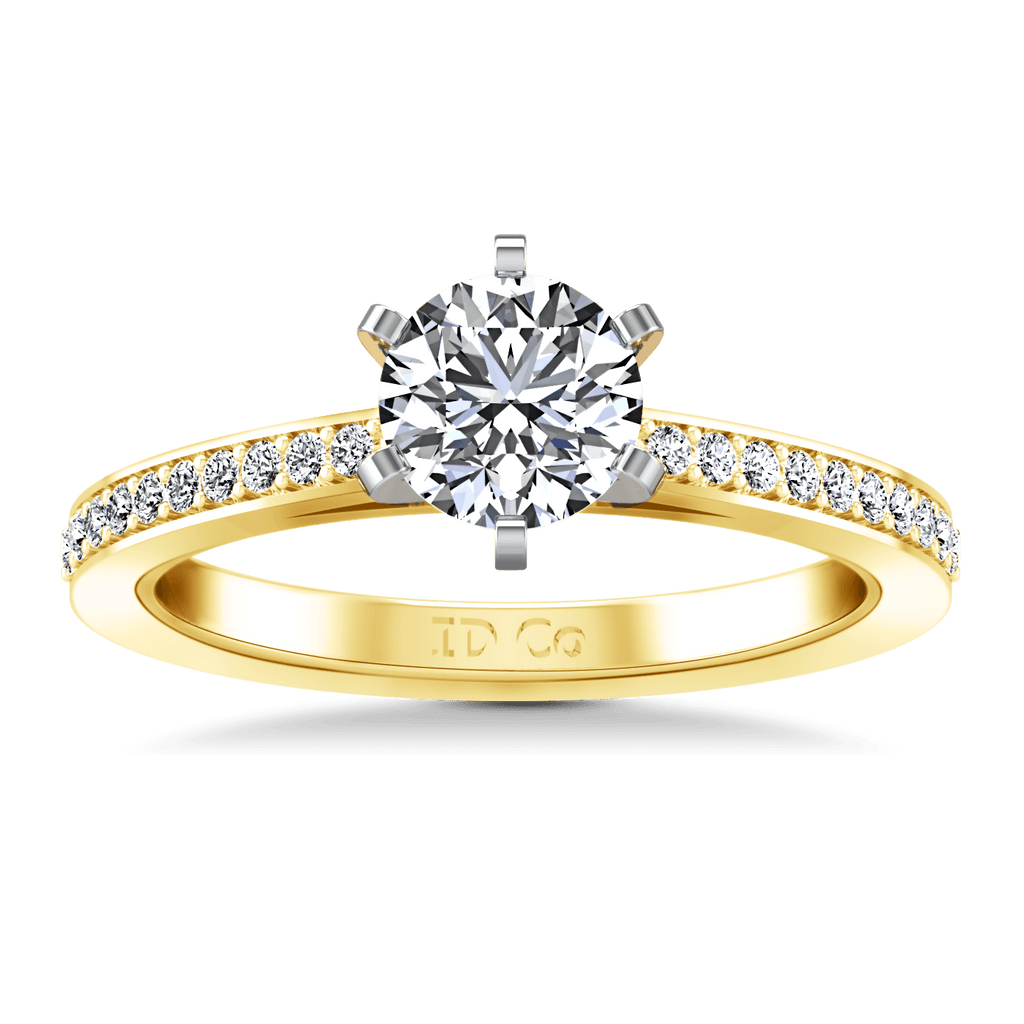 Pave Diamond EngagementRing Ashley 14K Yellow Gold engagement rings imaginediamonds 