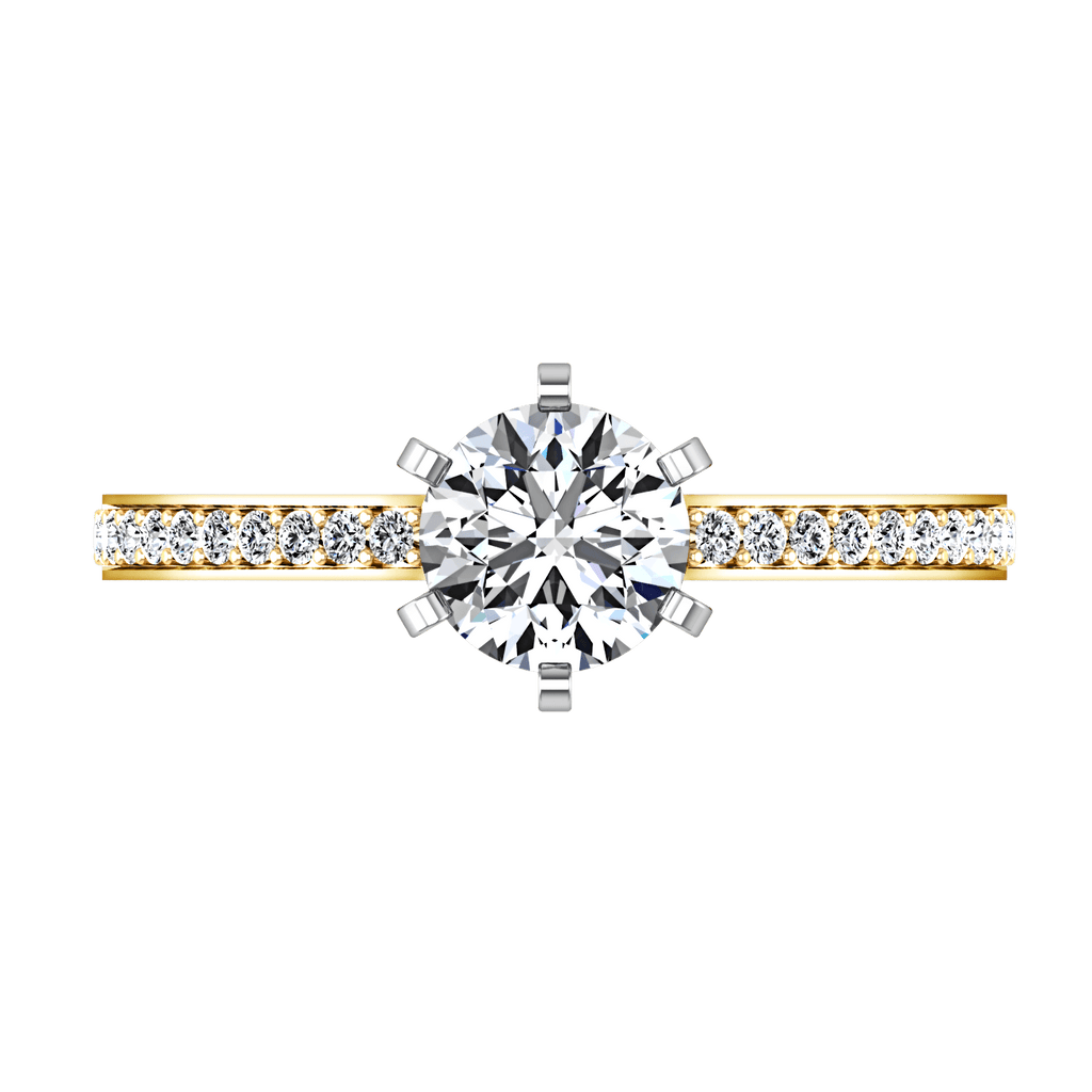 Pave Diamond EngagementRing Ashley 14K Yellow Gold engagement rings imaginediamonds 