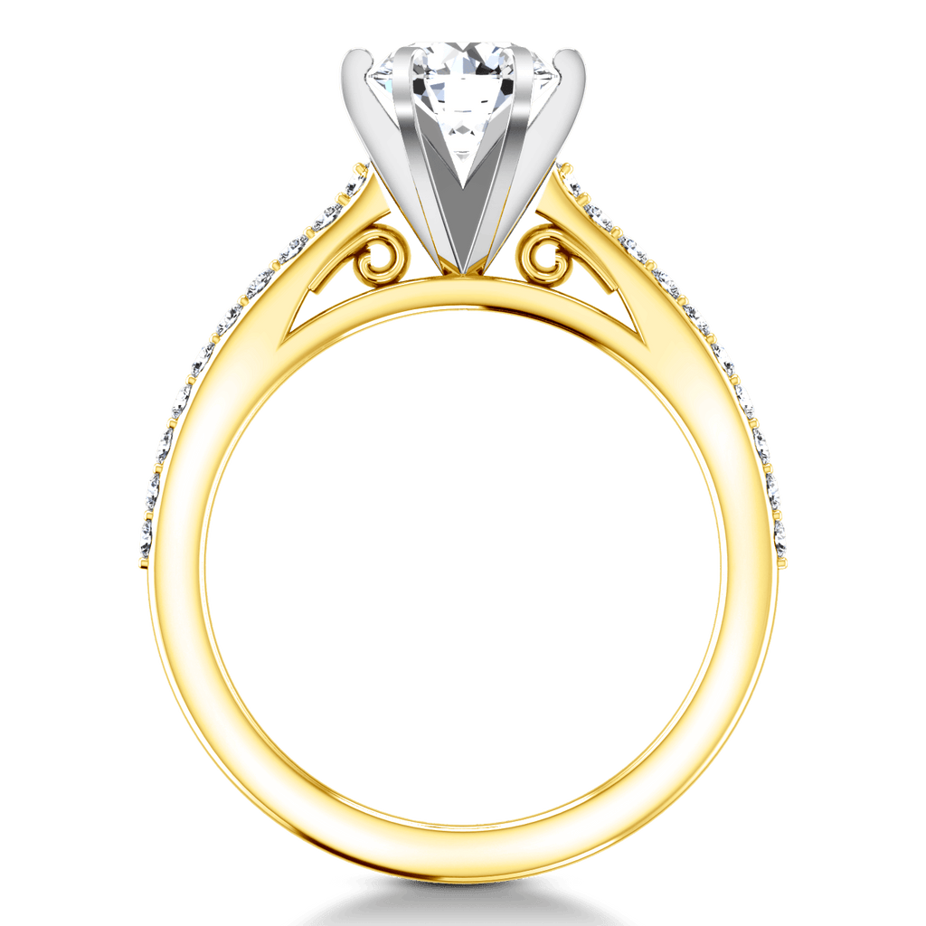 Pave Diamond EngagementRing Juliette 14K Yellow Gold engagement rings imaginediamonds 