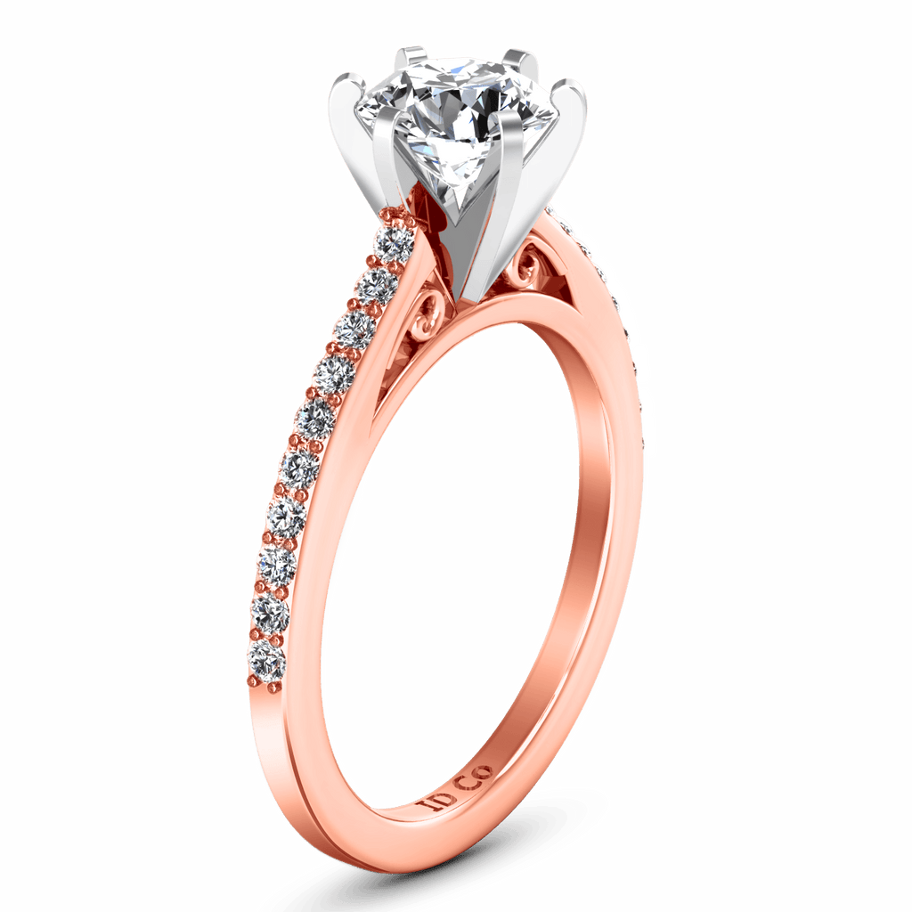 Pave Diamond Engagement Ring Juliette 14K Rose Gold engagement rings imaginediamonds 