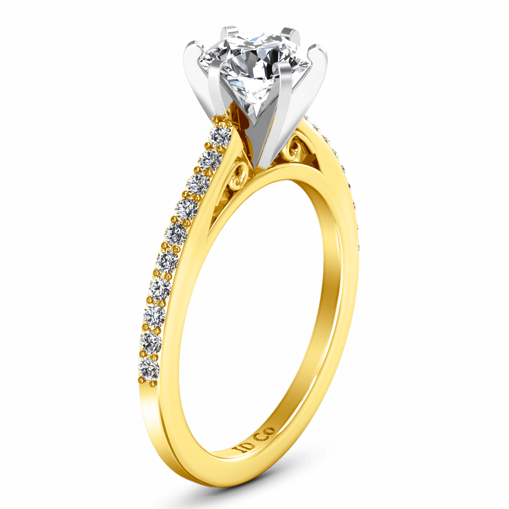 Pave Diamond EngagementRing Juliette 14K Yellow Gold engagement rings imaginediamonds 