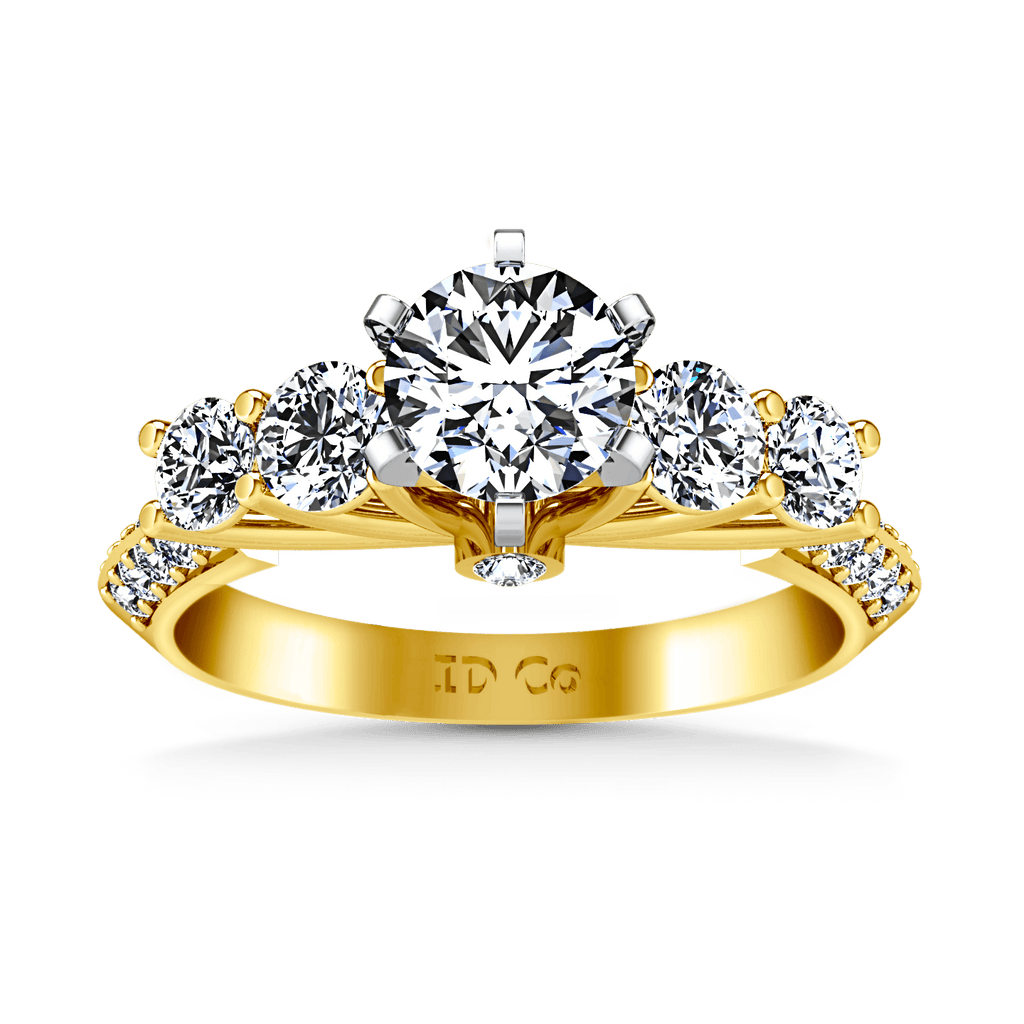 Pave Diamond EngagementRing Regal 14K Yellow Gold engagement rings imaginediamonds 