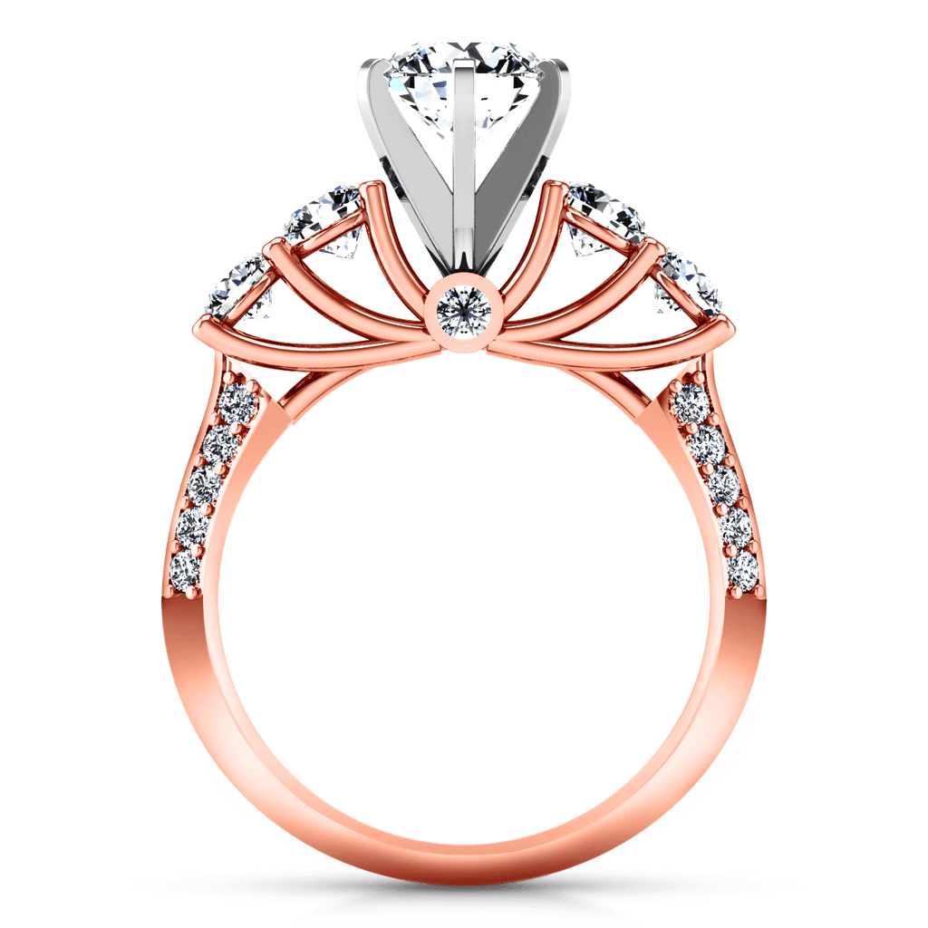Pave Diamond Engagement Ring Regal 14K Rose Gold engagement rings imaginediamonds 