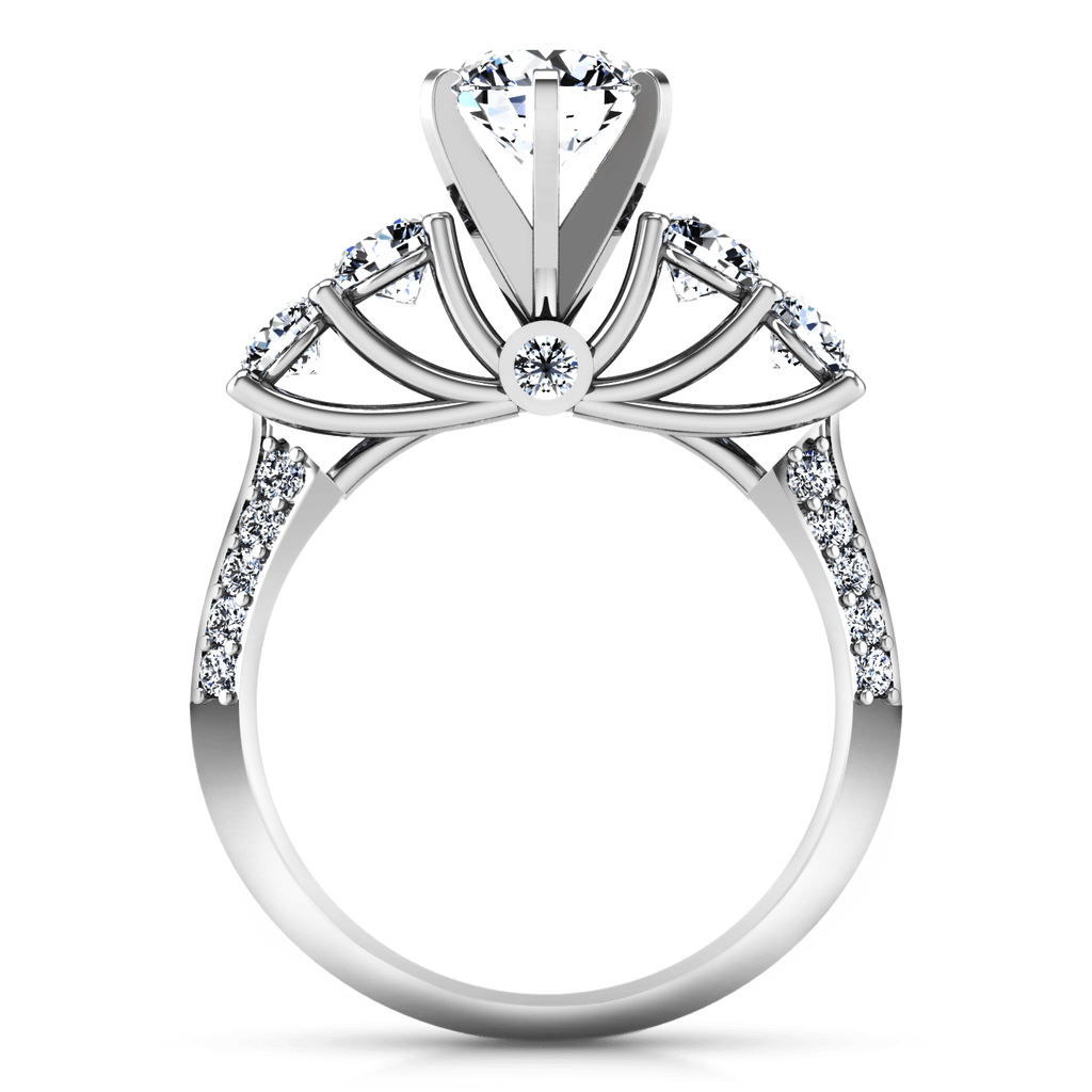 Round Diamond Pave Engagement Ring Regal 14K White Gold engagement rings imaginediamonds 