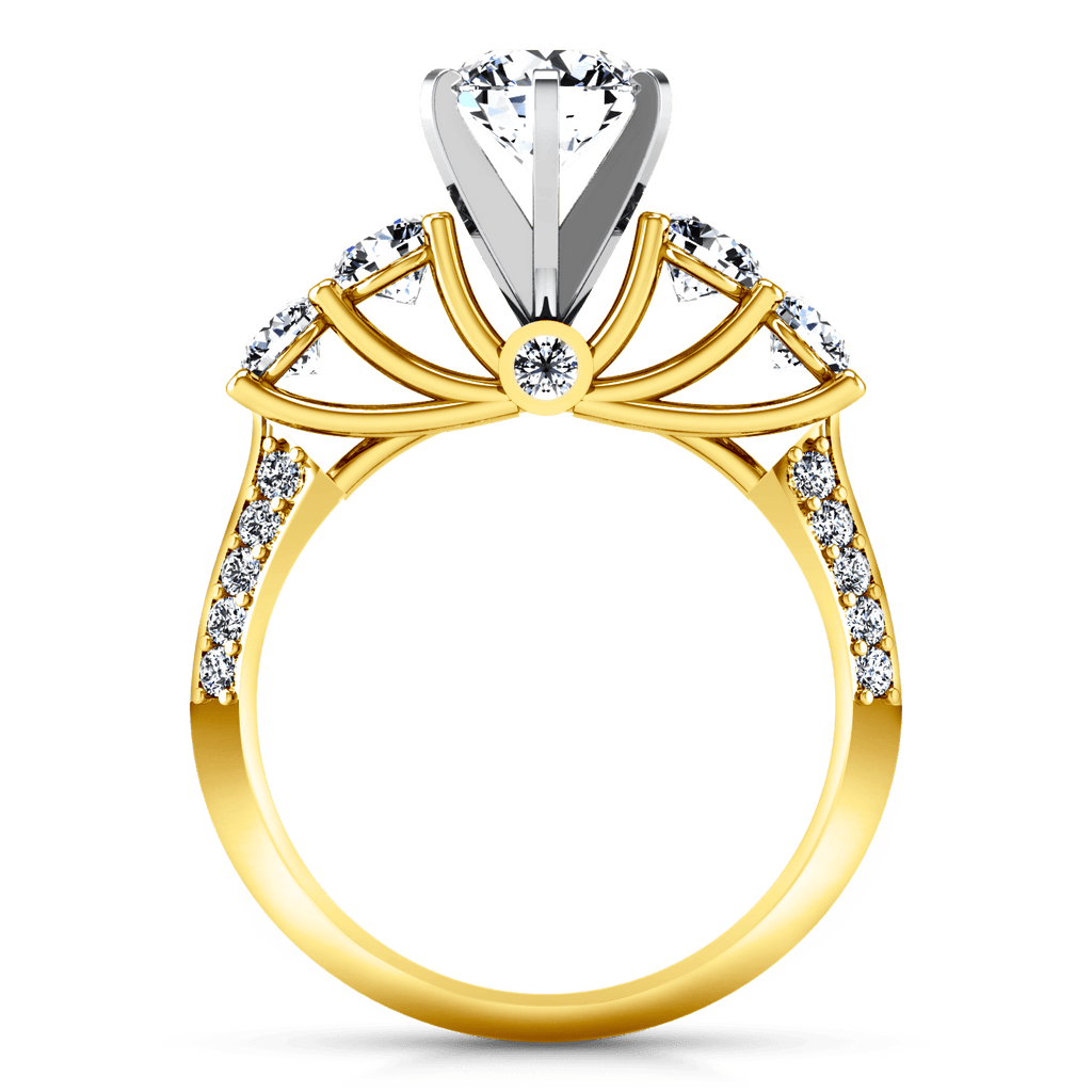 Pave Diamond EngagementRing Regal 14K Yellow Gold engagement rings imaginediamonds 