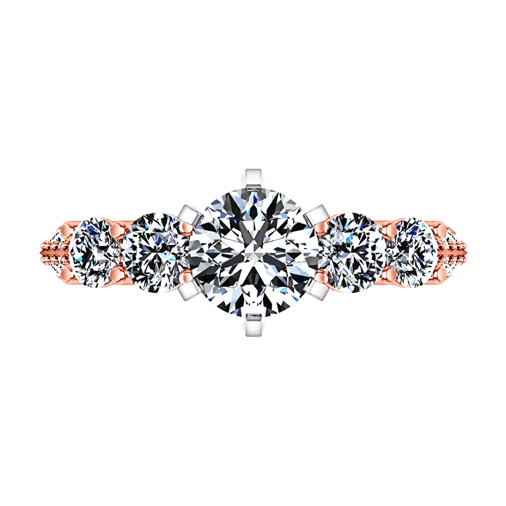 Pave Diamond Engagement Ring Regal 14K Rose Gold engagement rings imaginediamonds 