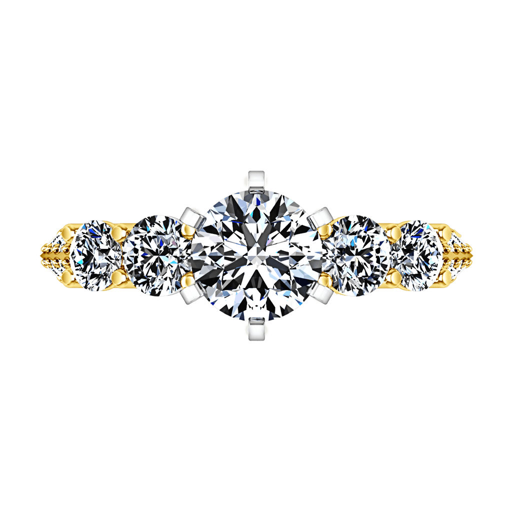 Pave Diamond EngagementRing Regal 14K Yellow Gold engagement rings imaginediamonds 