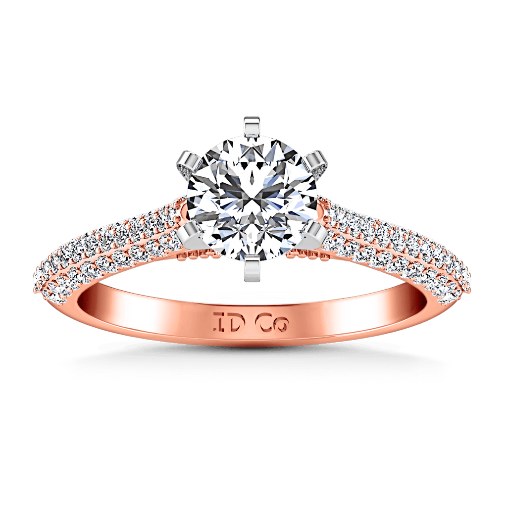 Pave Diamond Engagement Ring Royal 14K Rose Gold engagement rings imaginediamonds 