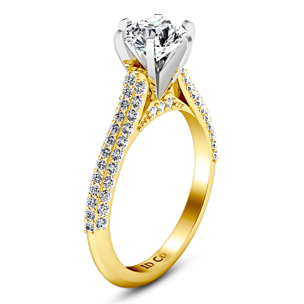 Pave Diamond EngagementRing Royal 14K Yellow Gold engagement rings imaginediamonds 