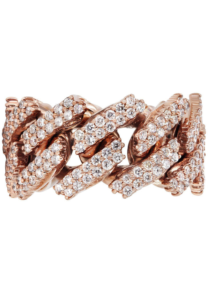 14K Rose Gold Diamond Cuban Link Ring | 20 Grams | 4.00 Carats MEN'S RINGS FROST NYC 