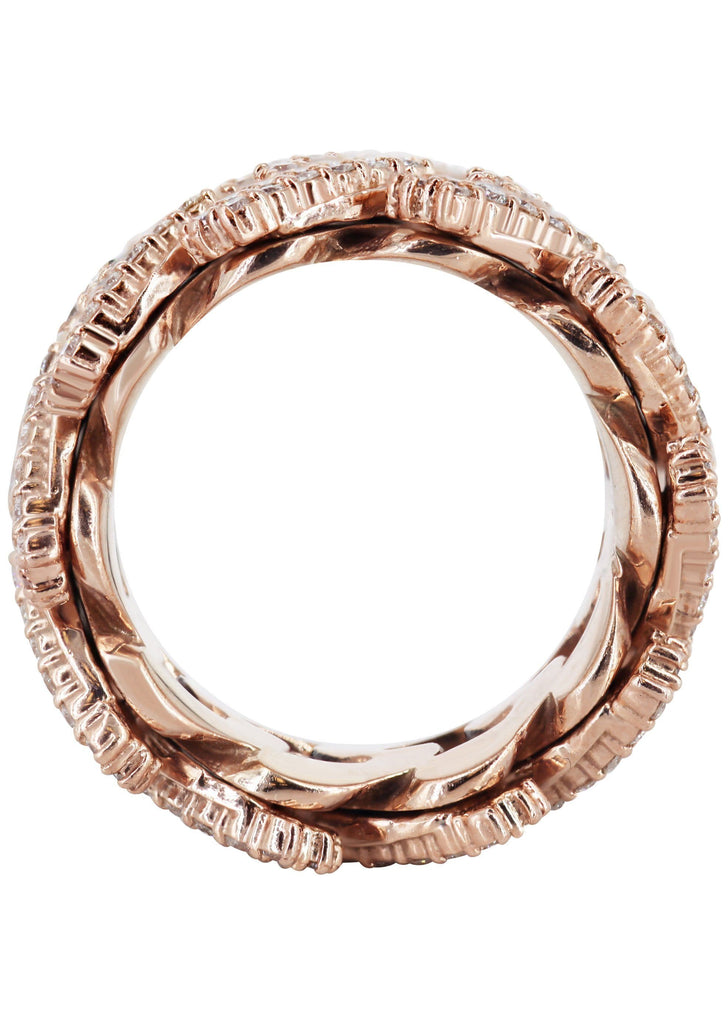 14K Rose Gold Diamond Cuban Link Ring | 20 Grams | 4.00 Carats MEN'S RINGS FROST NYC 