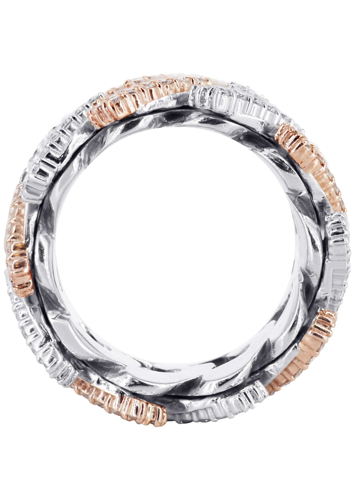 14K Rose And White Gold Diamond Cuban Link Ring | 20.1 Grams | 4.05 Carats FrostNYC 