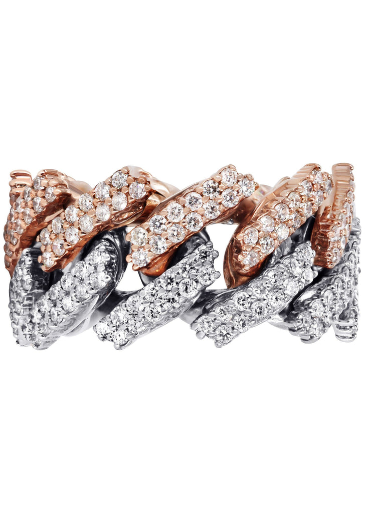 Copy of 14K Rose And White Gold Diamond Cuban Link Ring | 20.11 Grams | 4.07 Carats FrostNYC 