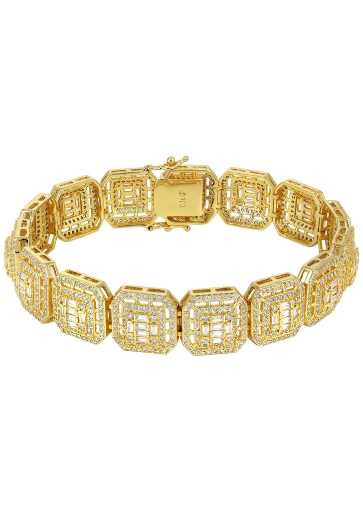 10Mm Tennis Bracelet for Women Men 18K Gold/Rose Gold/White 10Mm Tennis Bracelet for Women Men 18K Gold/Rose Gold/White