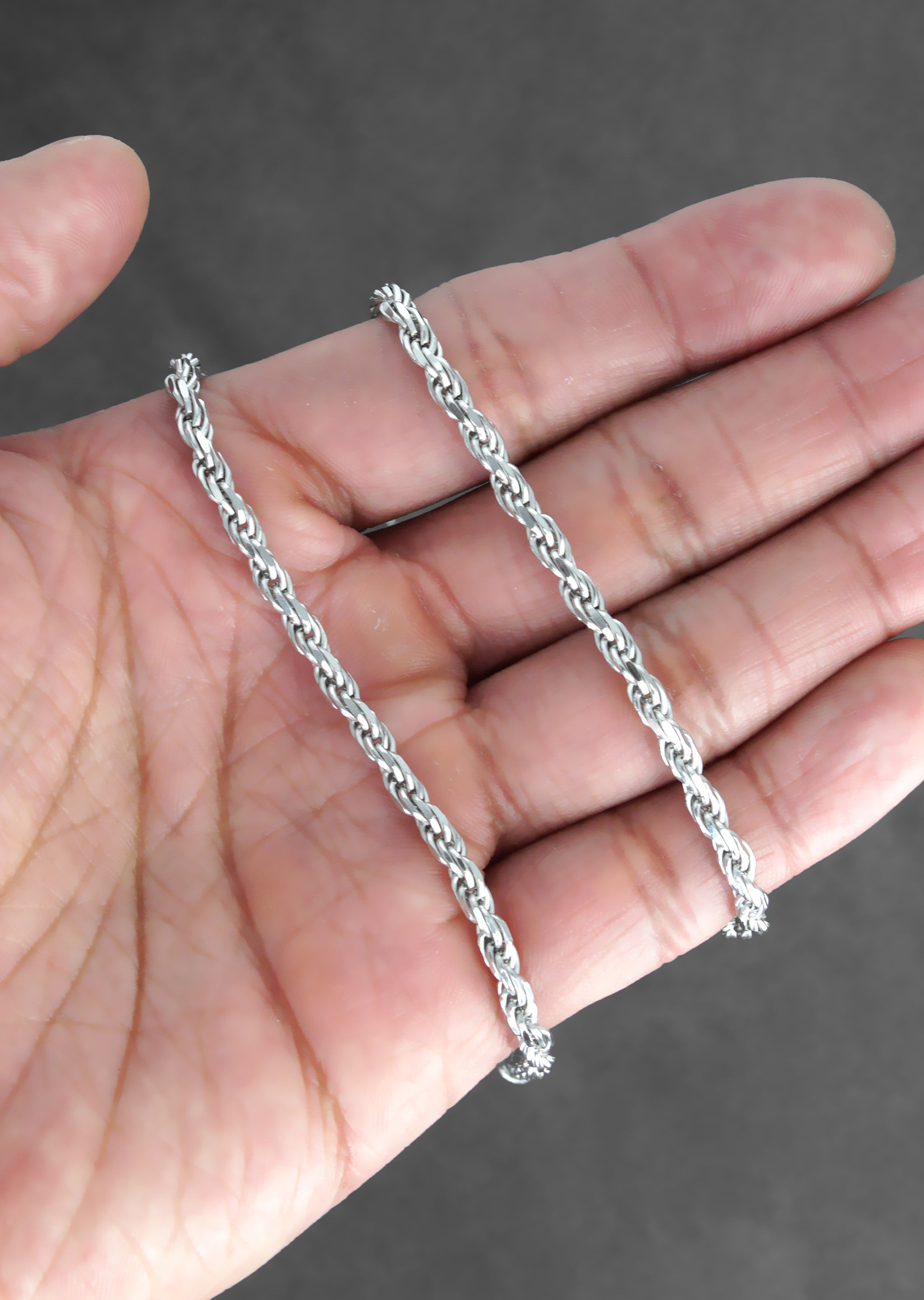Silver Chain Mens White Chain Rope Chain MM