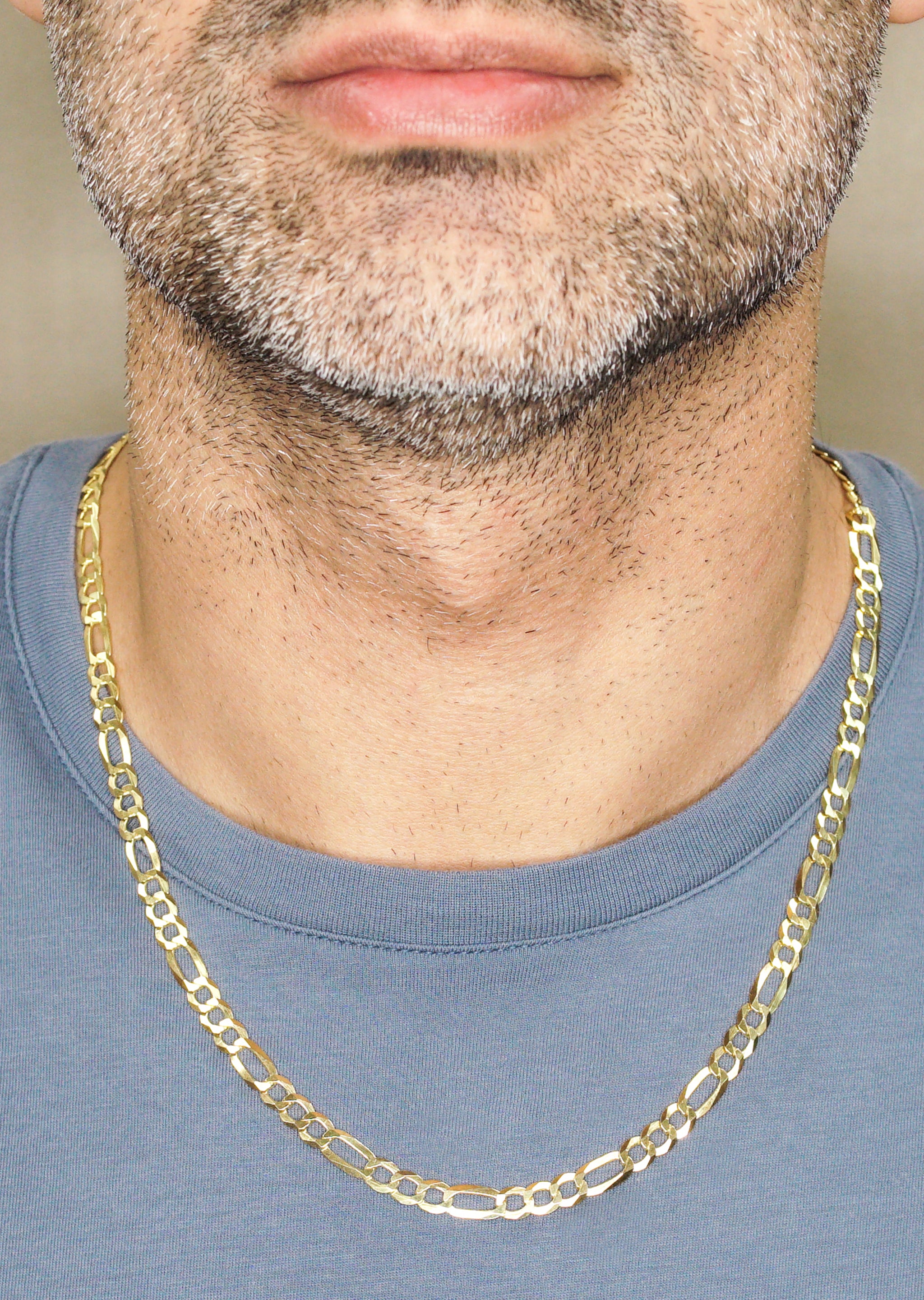 Silver Chain Mens Gold Chain Figaro Chain MM