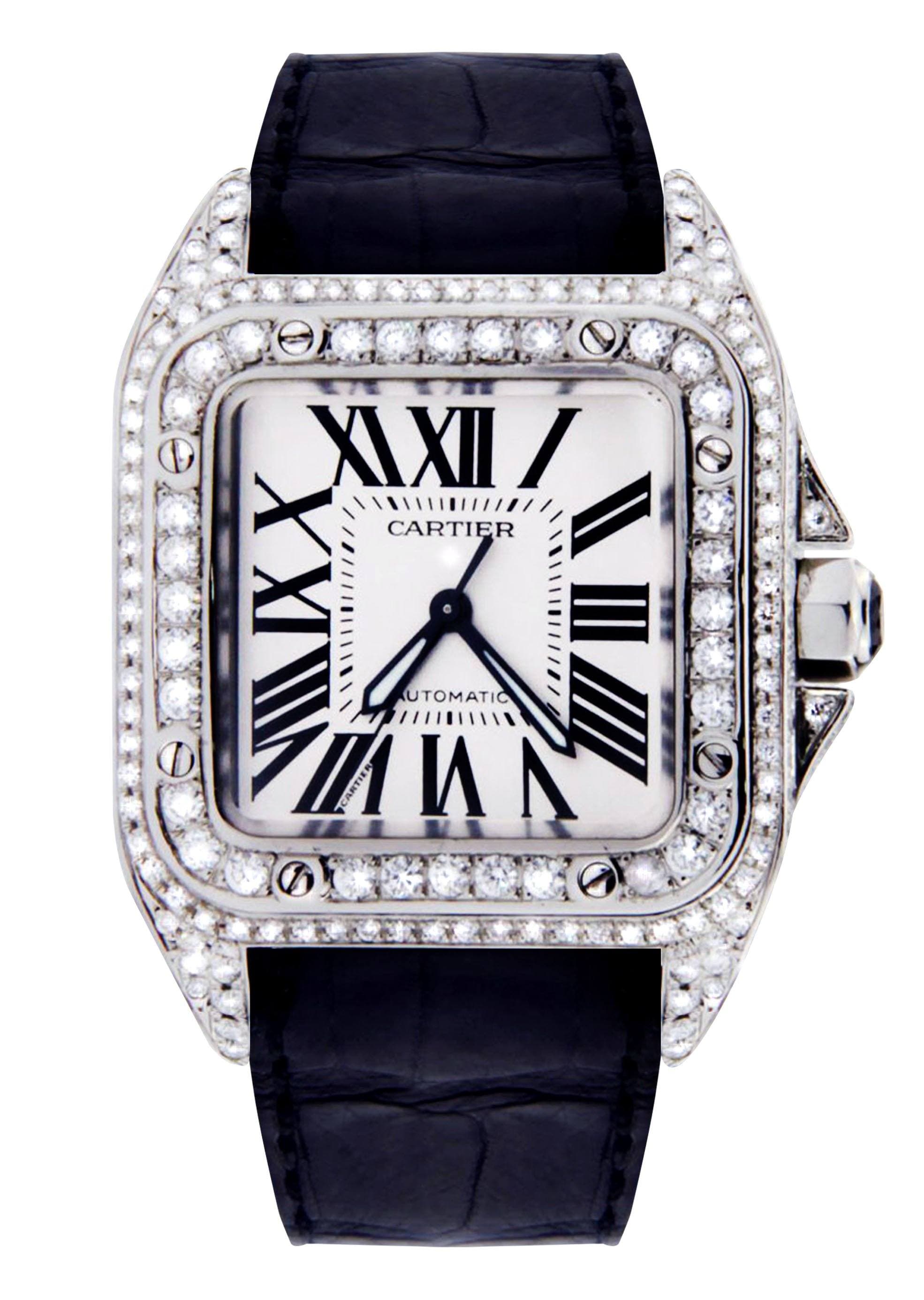 Diamond Cartier Santos 100 Stainless Steel - Main Image