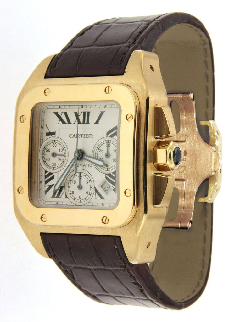 Cartier Santos 100 | 18K Yellow Gold High End Watch FrostNYC 