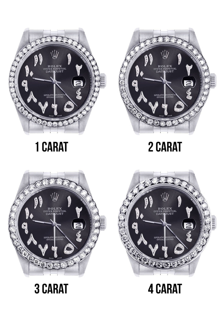 New Style | Hidden Clasp | Diamond Rolex Datejust Watch | 36 MM | Custom Arabic Diamond Dial | Jubilee Band | Diamond Bezel CUSTOM ROLEX MANUFACTURER 11 