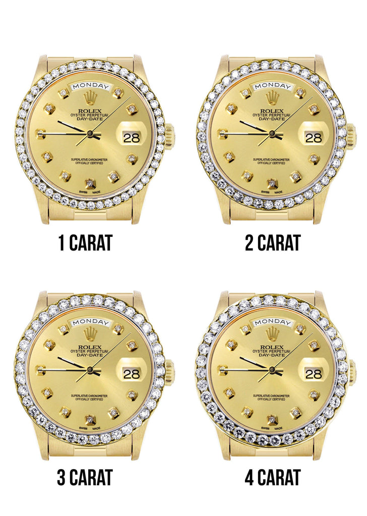 Rolex Day-Date | Presidential | 18K Yellow Gold | Diamond Bezel | Gold Diamond Dial CUSTOM ROLEX FROST NYC 