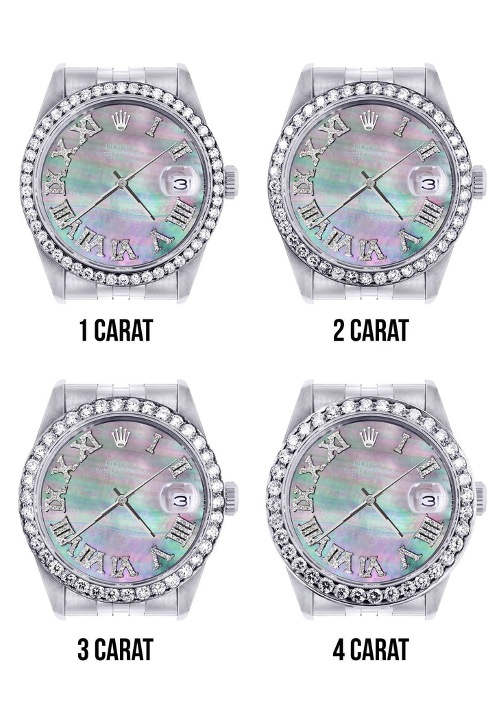 New Style | Hidden Clasp | Diamond Rolex Datejust Watch | 36Mm | Dark Mother Of Pearl Dial | Roman Numeral | Jubilee Band CUSTOM ROLEX MANUFACTURER 11 