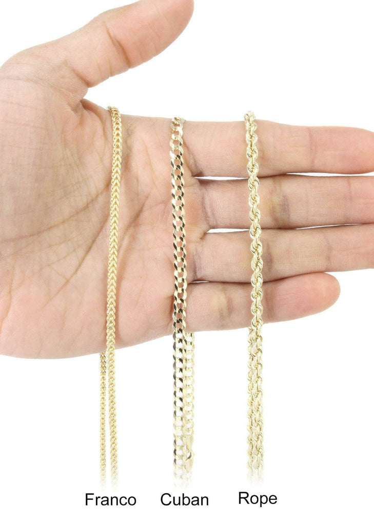 10K Yellow Gold Praying Hands Diamond Pendant & Cuban Chain | 0.73 Carats Diamond Combo FROST NYC 