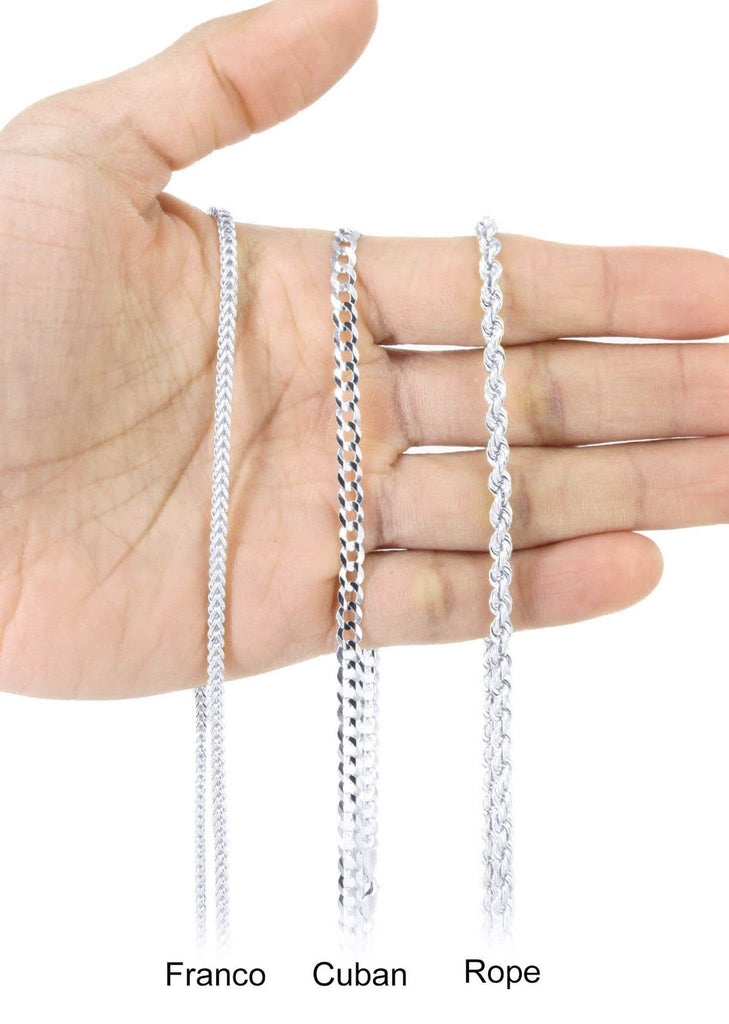 10 White Gold Medusa Diamond Pendant & Rope Chain | 1.37 Carats Diamond Combo FROST 