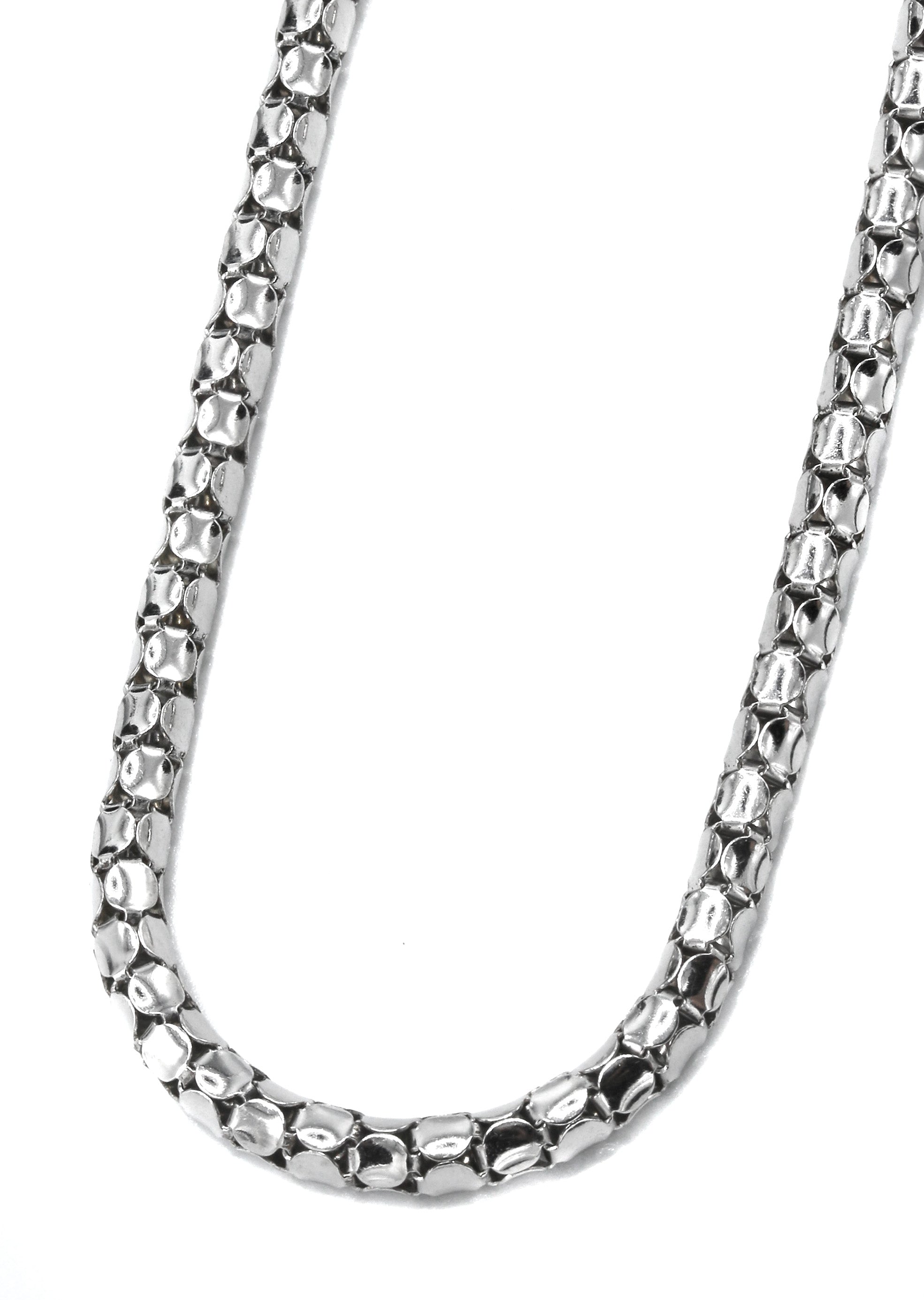 【han's room】silver925 roll chain XL 50cm Silver Chain - Mens White Chain / Coreana Chain / 2 MM