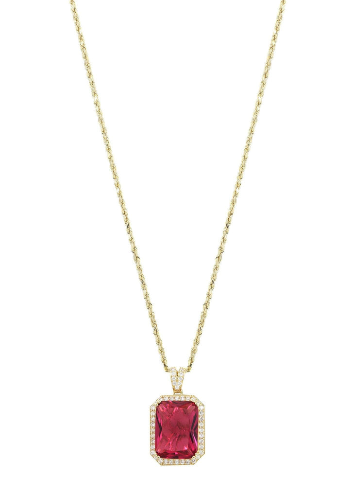 10K Yellow Gold Ruby Necklace | Appx. 22 Grams – FrostNYC