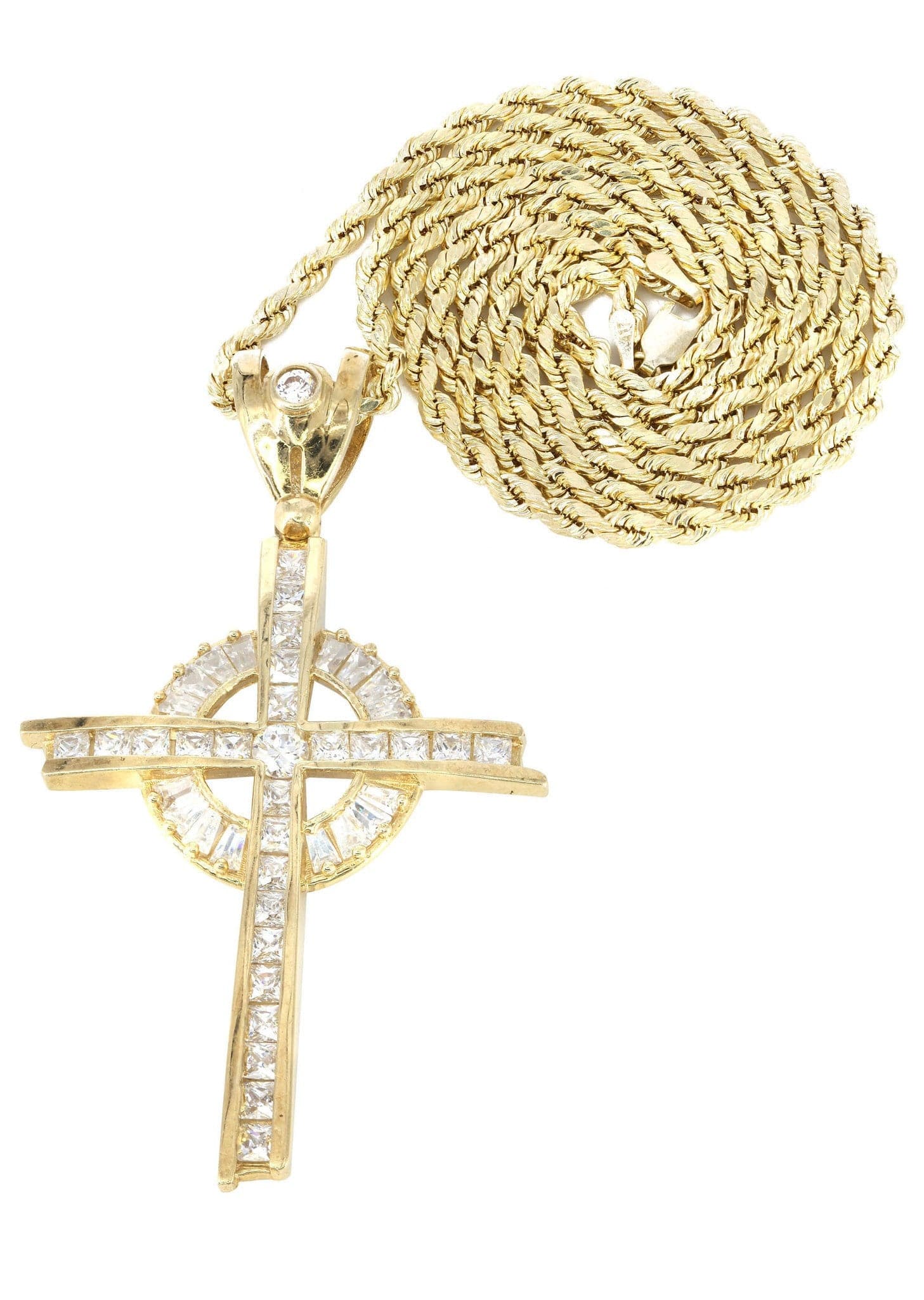 PLUSCROSS　ゴールドワイヤーネックレス 10K Yellow Gold Cross Necklace | Appx. 18.3 Grams