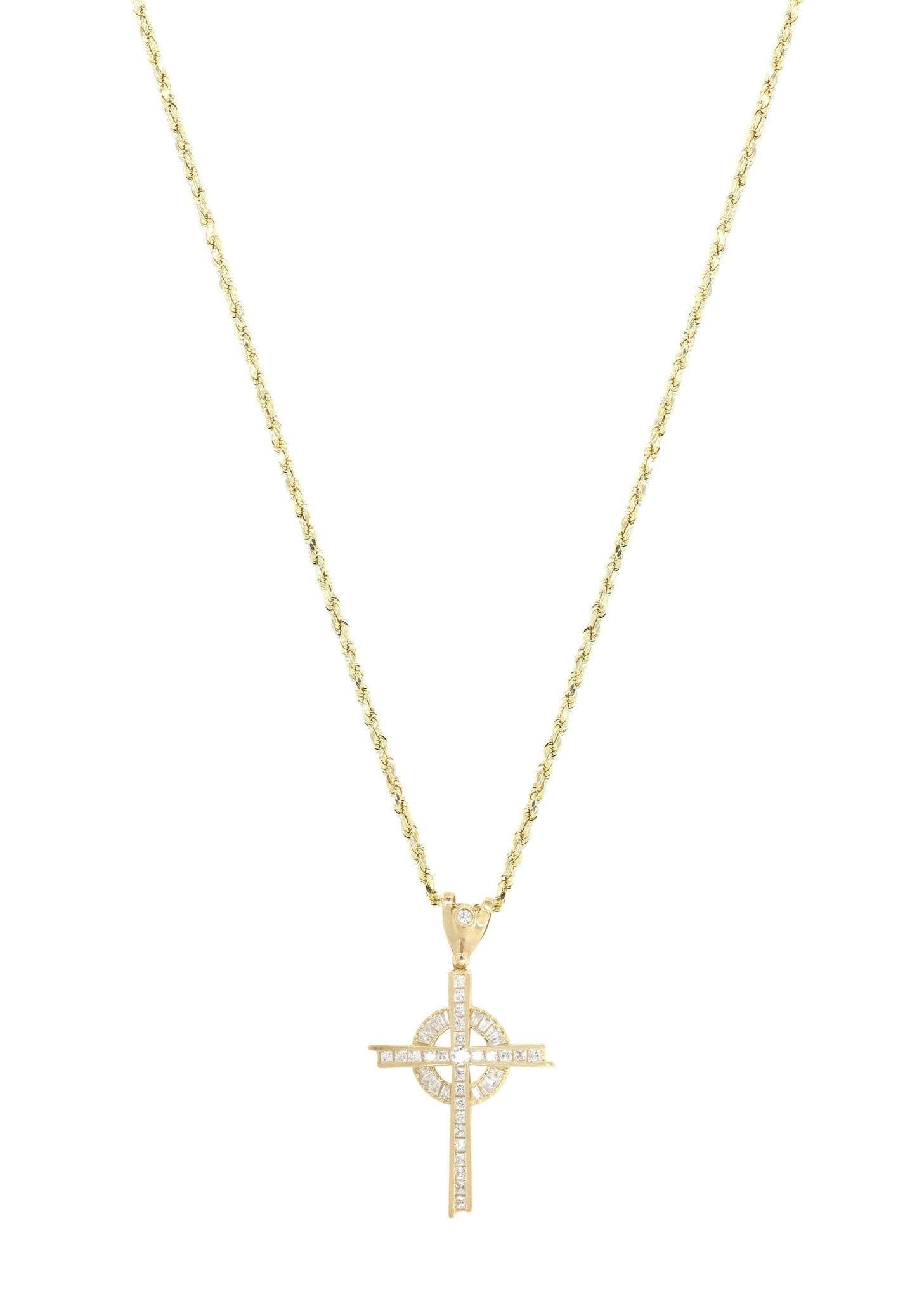 PLUSCROSS　ゴールドワイヤーネックレス 10K Yellow Gold Cross Necklace | Appx. 18.3 Grams