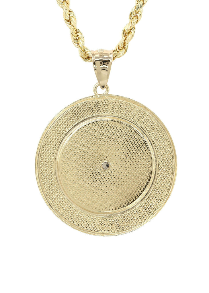 10K Yellow Gold Rope Chain & Medusa Style Pendant | Appx. 14 Grams chain & pendant FROST NYC 