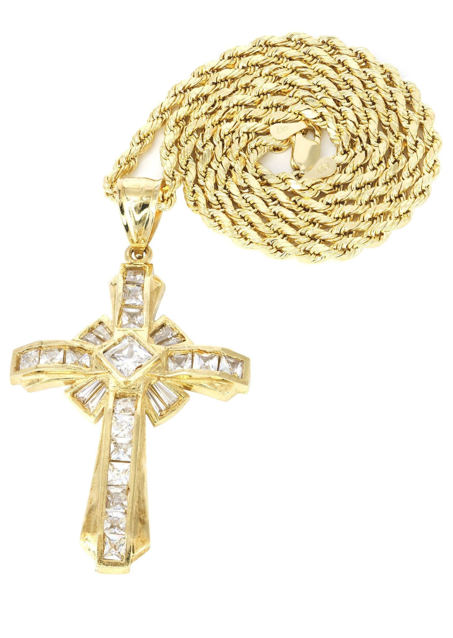 10K Yellow Gold Cross Necklace | Appx. 15.3 Grams
