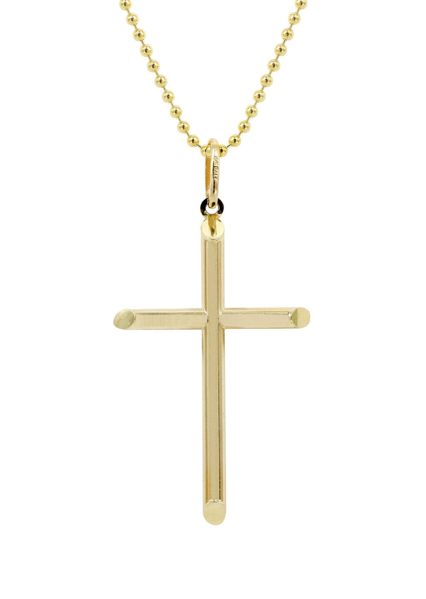 10K Yellow Gold Dog Tag Cross Necklace | Appx. 8.6 Grams