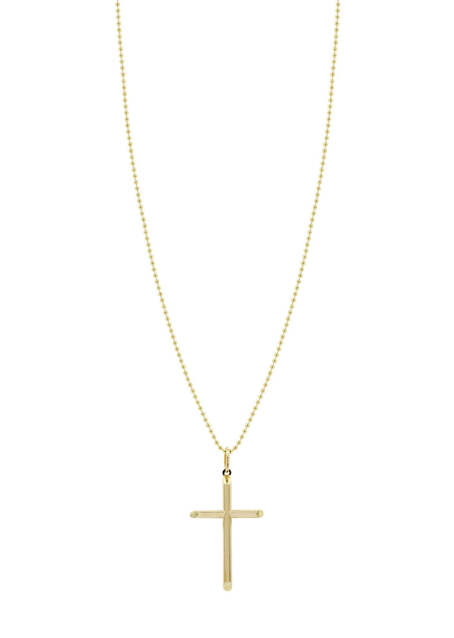 10K Yellow Gold Dog Tag Cross Necklace | Appx. 8.6 Grams