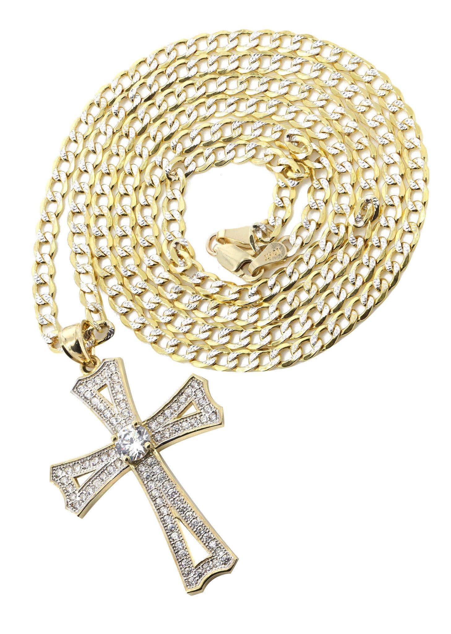 Rope Chain Cross Chain Amazon Jewelry Amazon Gold Crosses 14K - Main Image