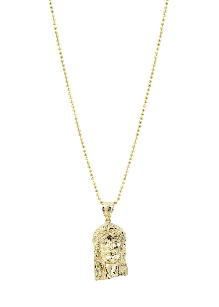 10K Yellow Gold Dog Tag Chain & Jesus Piece Chain | Appx. 8.2 Grams chain & pendant FROST NYC 