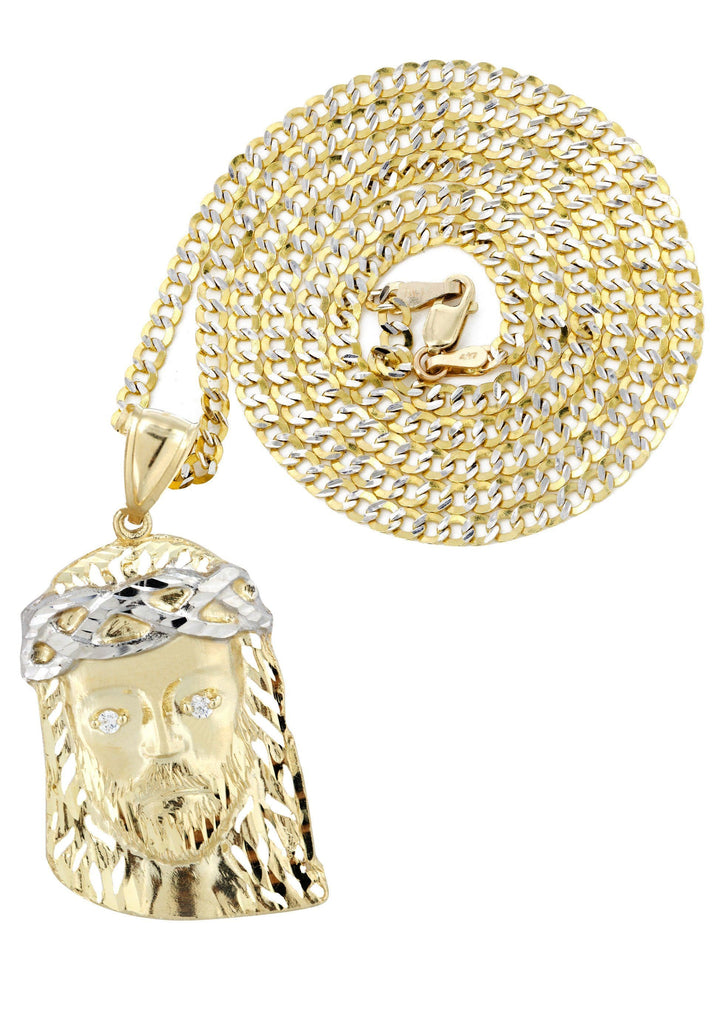 Yellow Jesus Chain Jesus Piece Chain | Gold Jesus Piece Chain | FrostNYC