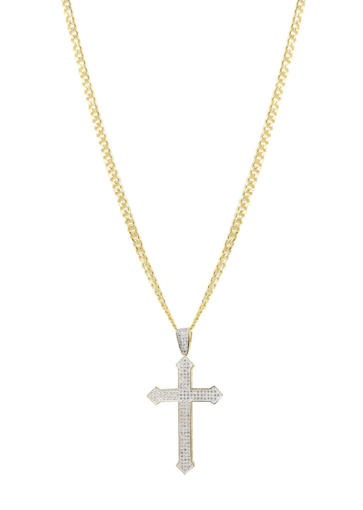 10K Yellow Gold Cross Necklace | Appx. 22.2 Grams – FrostNYC