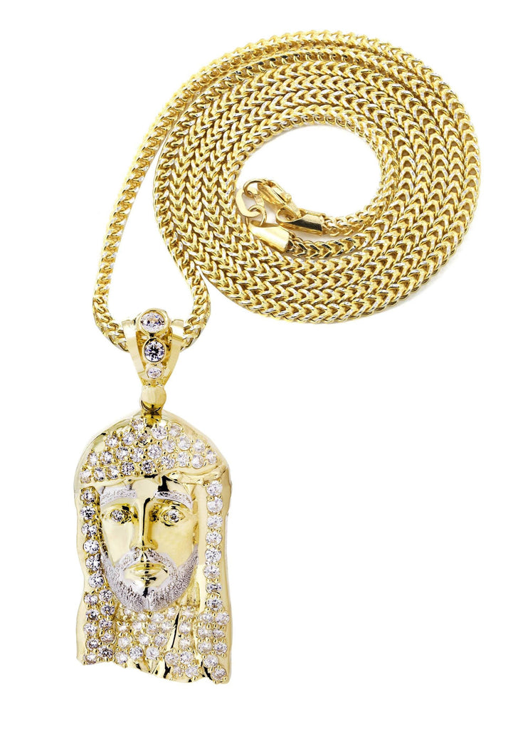 Yellow Jesus Chain Jesus Piece Chain | Gold Jesus Piece Chain | FrostNYC
