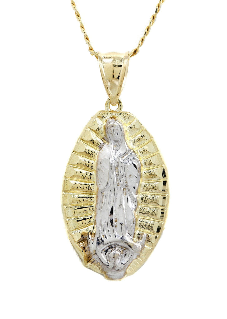 10K Yellow Gold Pave Cuban & Jesus Piece Chain | Appx. 9 Grams chain & pendant FROST NYC 