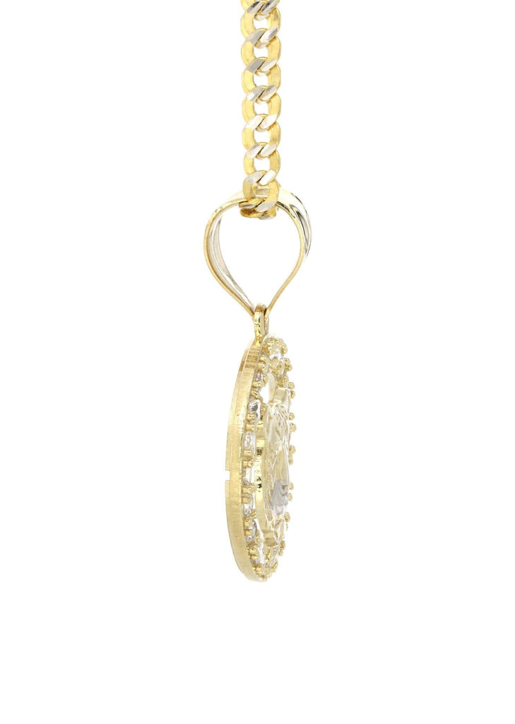 10K Yellow Gold Pave Cuban & Cz Bear Pendant | Appx. 9.4 Grams chain & pendant FROST NYC 